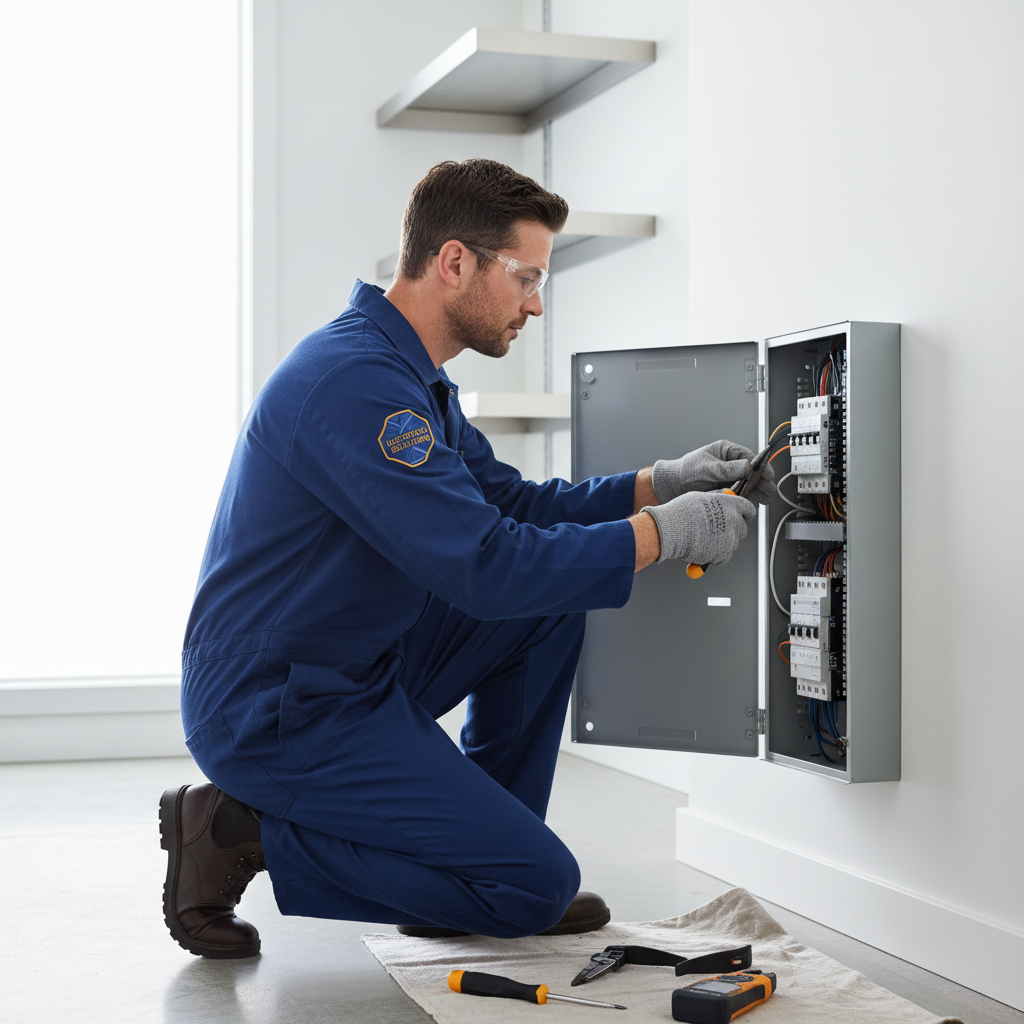 Licensed HVAC technician servicing air conditioning unit in Houston home